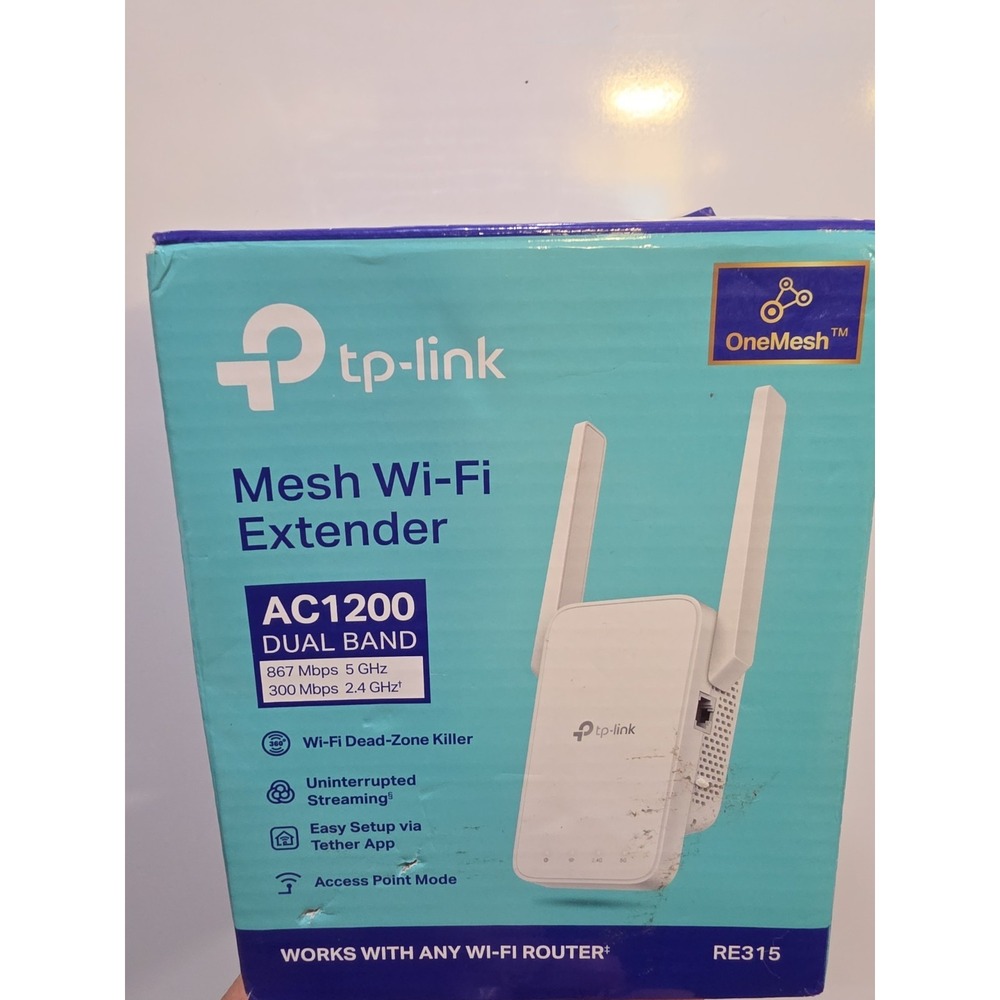 Brand New WiFi Extender TP-LINK RE315 AC1200 Extender Dual Band Box Dinged Up